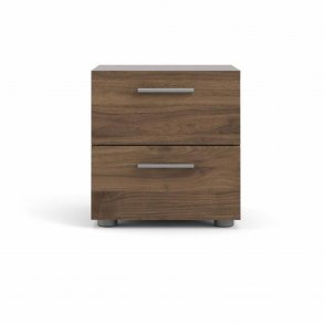 TVILUM Pepe sengebord, m. 2 skuffer - valnd folie og plastik (40x40,25)