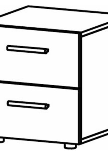 TVILUM Pepe sengebord, m. 2 skuffer - valnd folie og plastik (40x40,25)