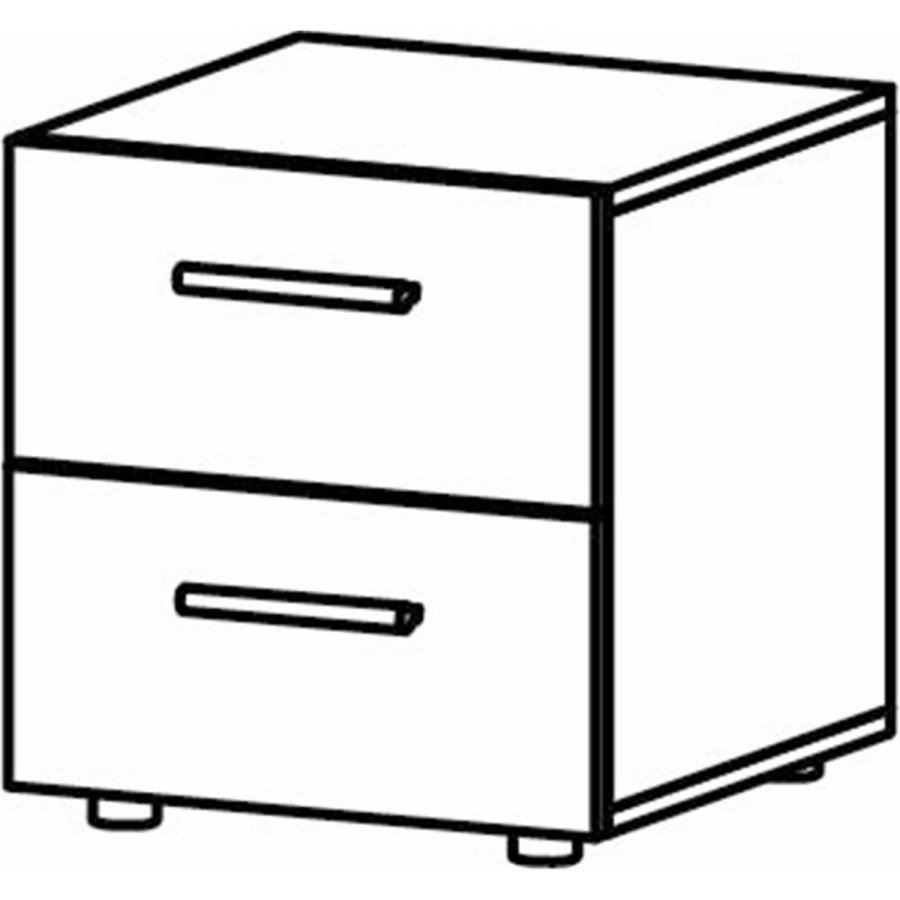 TVILUM Pepe sengebord, m. 2 skuffer - valnd folie og plastik (40x40,25)