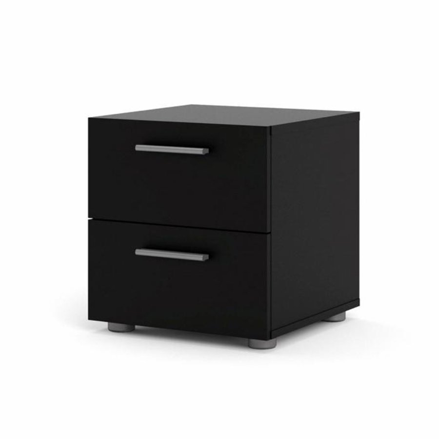 TVILUM Pepe sengebord, m. 2 skuffer - sort folie og plastik (40x40,25)