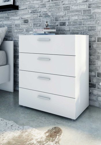 TVILUM Pepe kommode - hvidt tr, m. 4 skuffer
