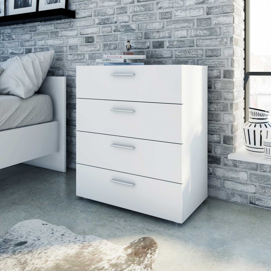 TVILUM Pepe kommode - hvidt tr, m. 4 skuffer