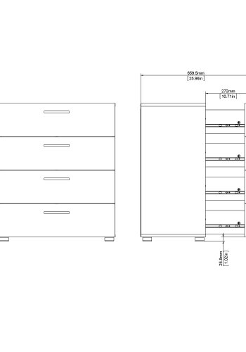 TVILUM Pepe kommode - hvidt tr, m. 4 skuffer
