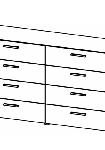 TVILUM Pepe dobbelt kommode, m. 8 skuffer - sort folie og plastik