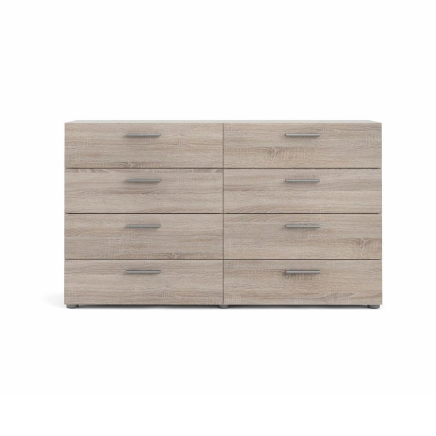 TVILUM Pepe dobbelt kommode, m. 8 skuffer - trffel folie og plastik