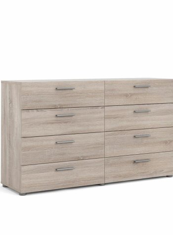 TVILUM Pepe dobbelt kommode, m. 8 skuffer - trffel folie og plastik