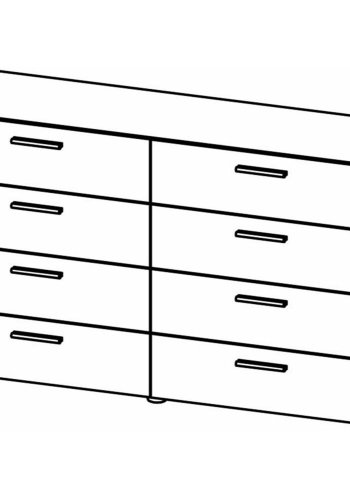 TVILUM Pepe dobbelt kommode, m. 8 skuffer - trffel folie og plastik