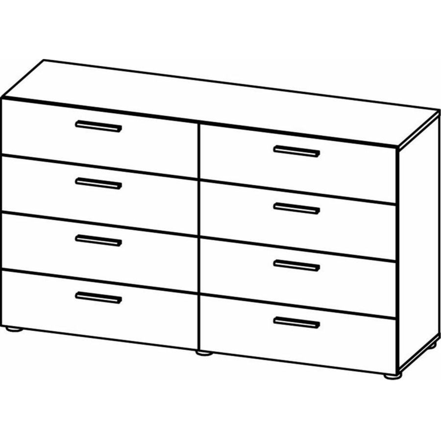 TVILUM Pepe dobbelt kommode, m. 8 skuffer - trffel folie og plastik