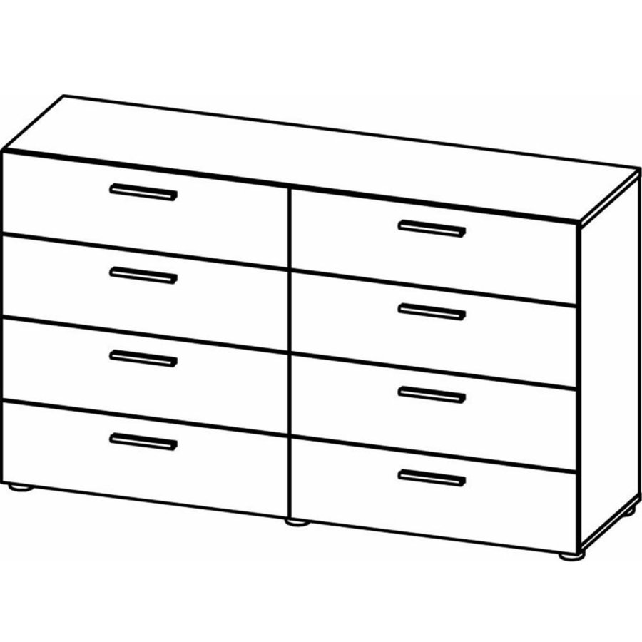 TVILUM Pepe dobbelt kommode, m. 8 skuffer - valnd folie og plastik