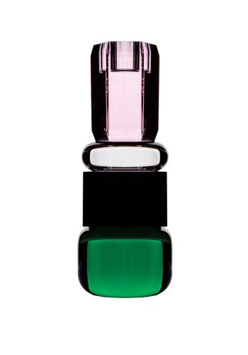 HOUSE OF SANDER Jasmin lysestage - grn/sort/klar/lyserd krystalglas