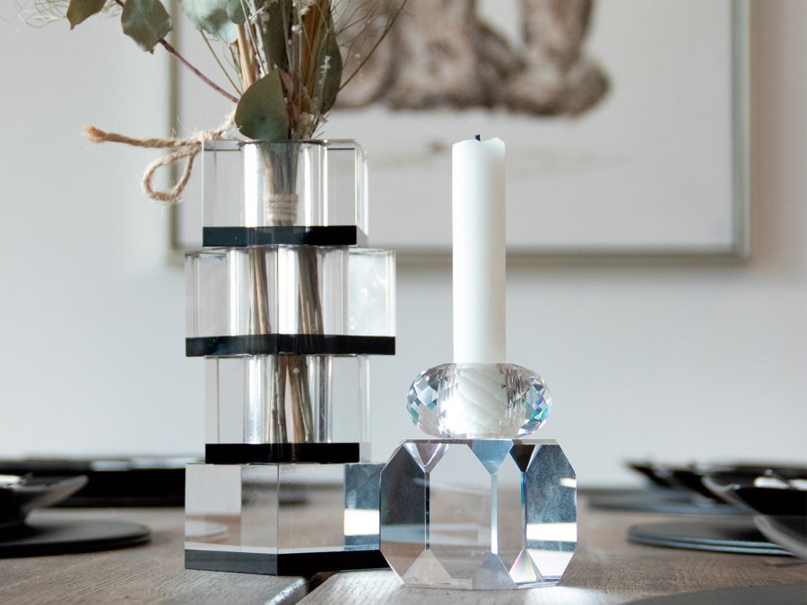 HOUSE OF SANDER Daisy lysestage - klar glas