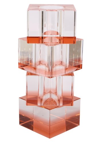 HOUSE OF SANDER Flora vase - klar og fersken glas (7x7)