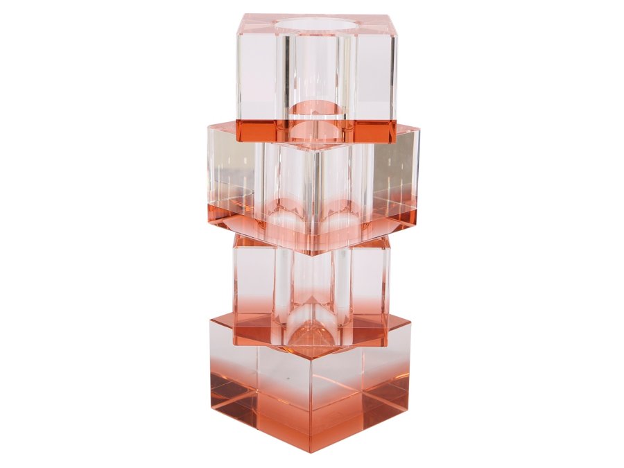 HOUSE OF SANDER Flora vase - klar og fersken glas (7x7)