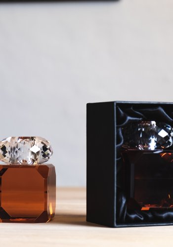 HOUSE OF SANDER Daisy lysestage - fersken og klar glas