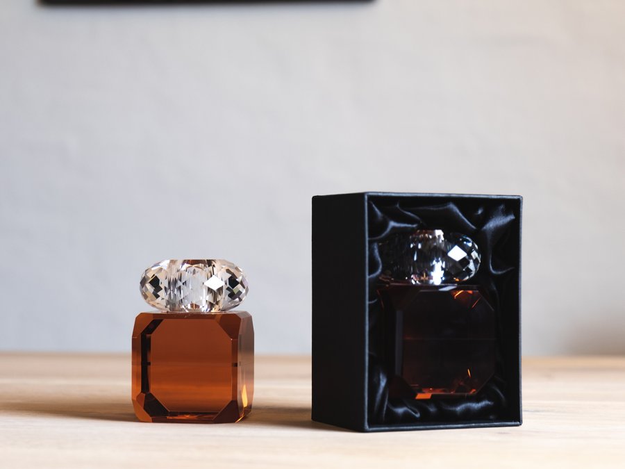 HOUSE OF SANDER Daisy lysestage - fersken og klar glas