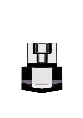 HOUSE OF SANDER Lyng lysestage - sort og klar glas