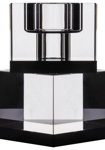 HOUSE OF SANDER Lyng lysestage - sort og klar glas