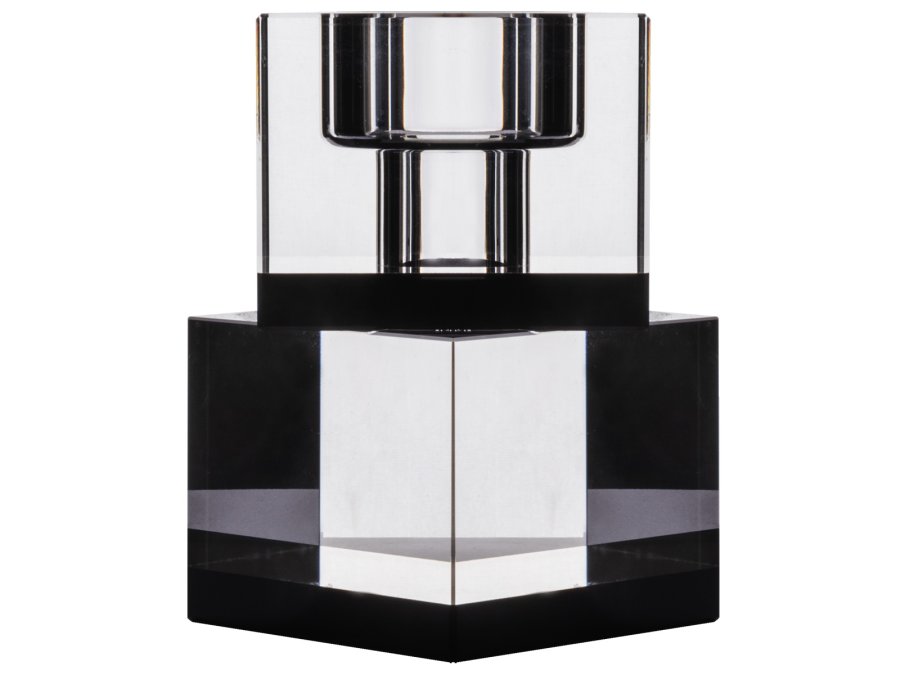 HOUSE OF SANDER Lyng lysestage - sort og klar glas