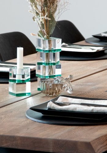 HOUSE OF SANDER Flora vase - klar og grn glas (7x7)
