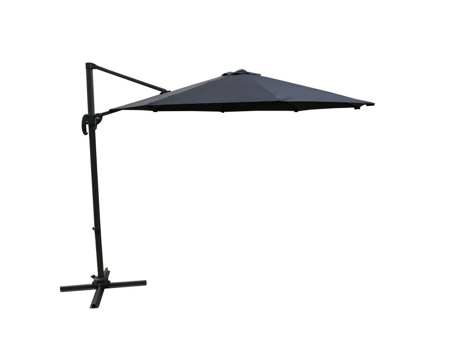 VENTURE DESIGN Leeds parasol med tilt, 3m - sort aluminium og stl 