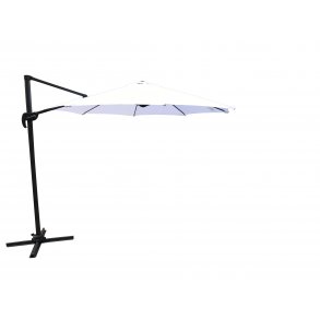 VENTURE DESIGN Leeds parasol med tilt, 3m - hvid, sort aluminium og stl 