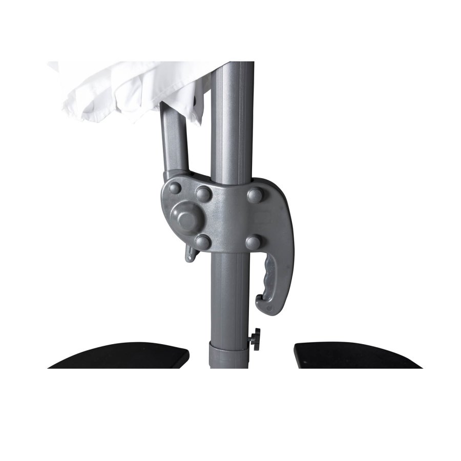 VENTURE DESIGN Leeds parasol med tilt, 3m - hvid, sort aluminium og stl 