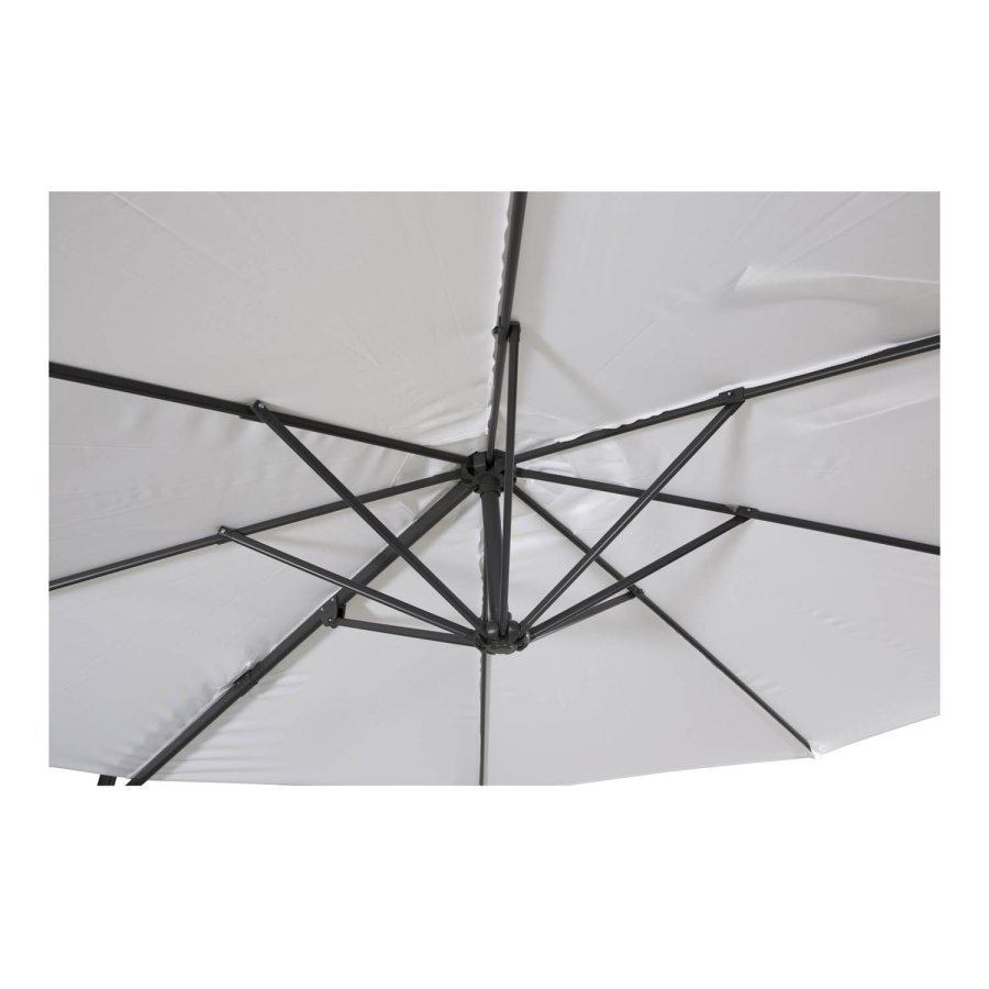 VENTURE DESIGN Leeds parasol med tilt, 3m - hvid, sort aluminium og stl 