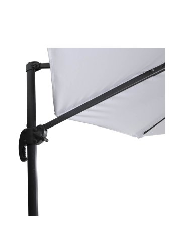 VENTURE DESIGN Leeds parasol med tilt, 3m - hvid, sort aluminium og stl 
