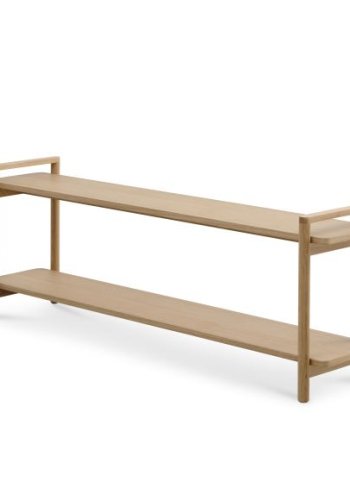 Sydney reol, m. 2 hylder - natur egefinér og egetr