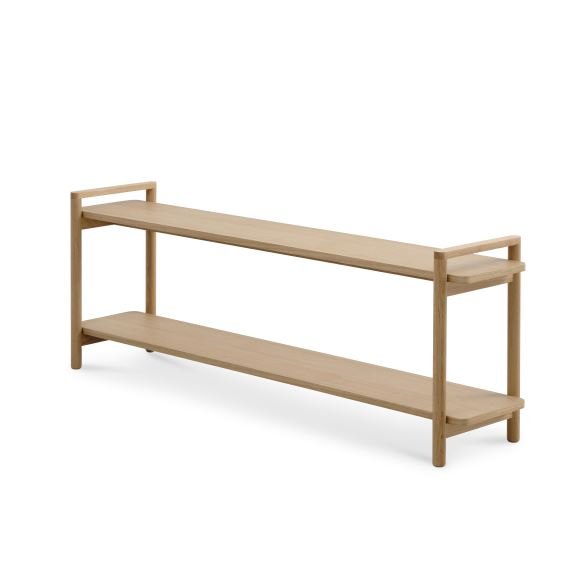 Sydney reol, m. 2 hylder - natur egefinér og egetr