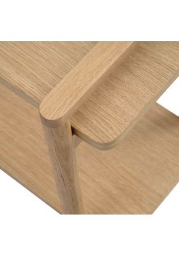 Sydney reol, m. 2 hylder - natur egefinér og egetr