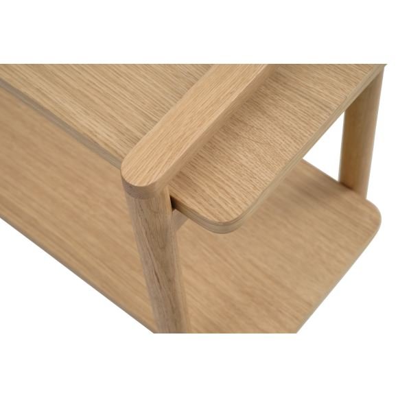 Sydney reol, m. 2 hylder - natur egefinér og egetr