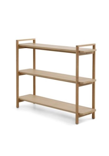 Sydney reol, m. 3 hylder - natur egefinér og egetr