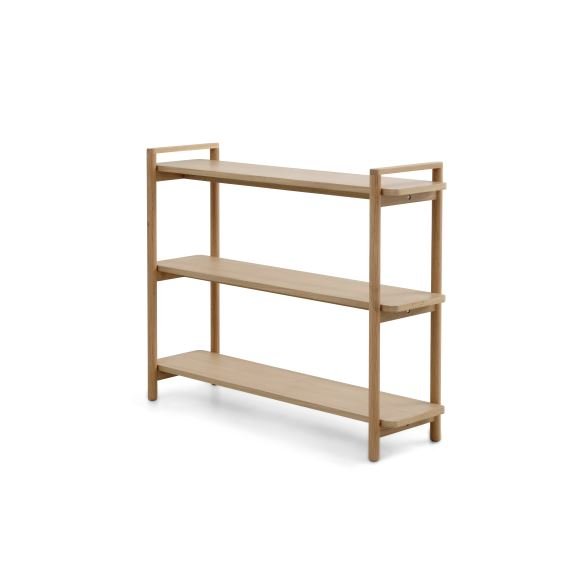 Sydney reol, m. 3 hylder - natur egefinér og egetr