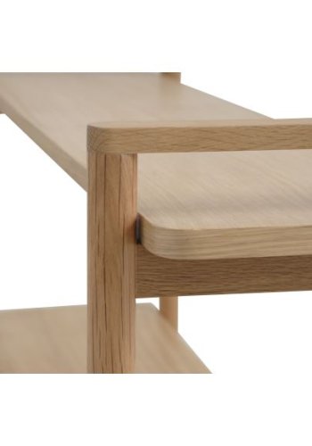 Sydney reol, m. 3 hylder - natur egefinér og egetr