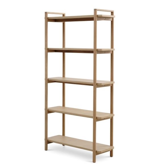 Sydney reol, m. 5 hylder - natur egefinér og egetr