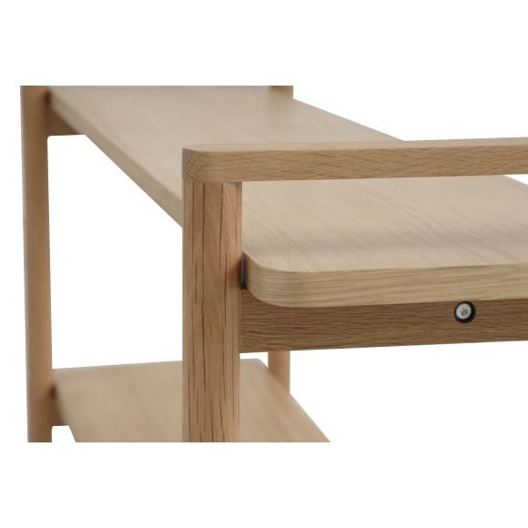 Sydney reol, m. 5 hylder - natur egefinér og egetr