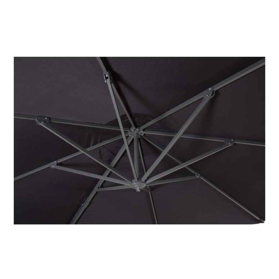 VENTURE DESIGN Leeds parasol med tilt, 3,5m - sort stof og aluminium 