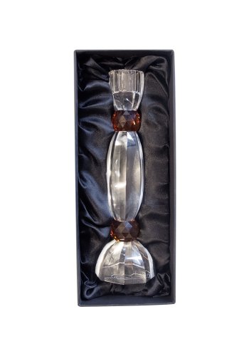 HOUSE OF SANDER Anemone lysestage - rav og klar glas (H:22)