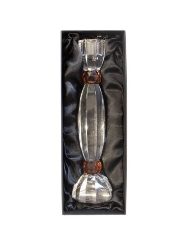 HOUSE OF SANDER Anemone lysestage - rav og klar glas (H:25)