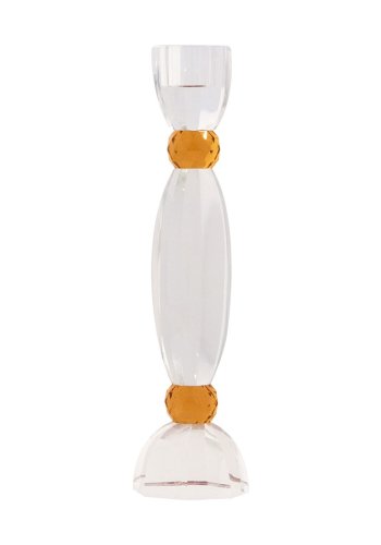 HOUSE OF SANDER Anemone lysestage - rav og klar glas (H:25)