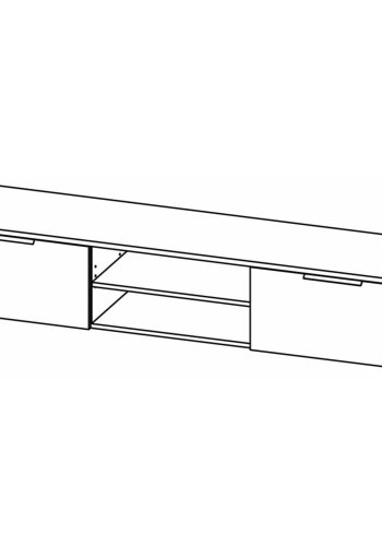 TVILUM Match TV-bord, m. 1 hylde og 2 skuffer - trffel folie (172,7x39,9)