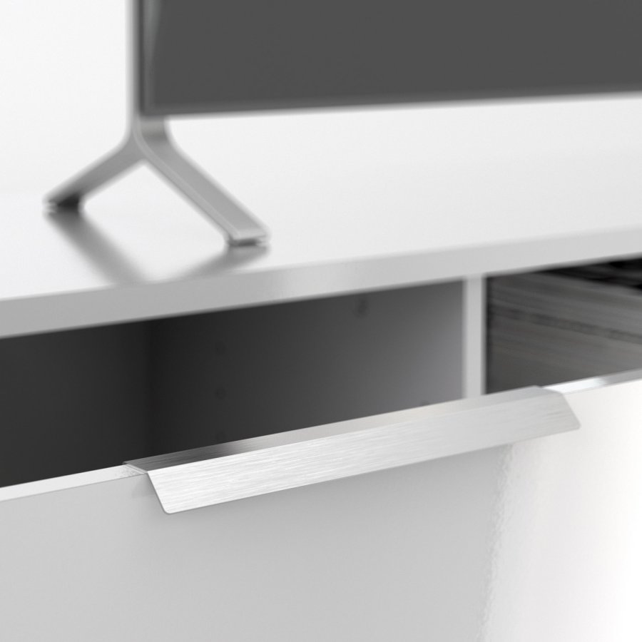 TVILUM Match TV-bord - hvid hjglans tr, 2 skuffer