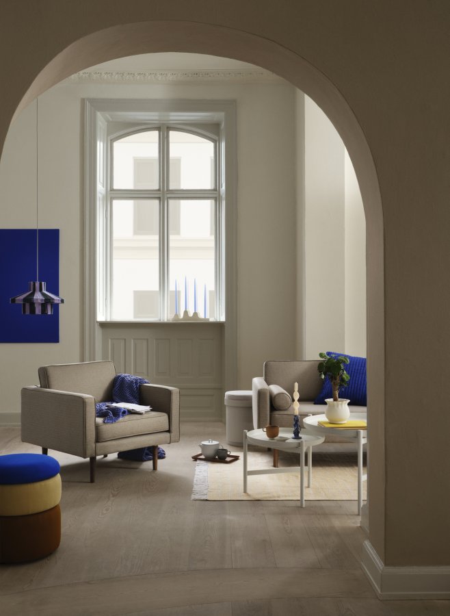 BROSTE COPENHAGEN Diana lampeskrm - forest grn og orchid lys lilla jute