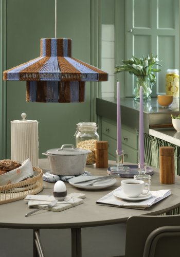 BROSTE COPENHAGEN Diana lampeskrm - forest grn og orchid lys lilla jute