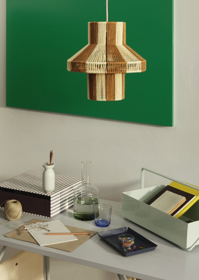 BROSTE COPENHAGEN Diana lampeskrm - forest grn og orchid lys lilla jute