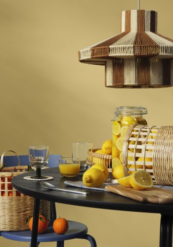 BROSTE COPENHAGEN Diana lampeskrm - meerkat brun og lys gul jute