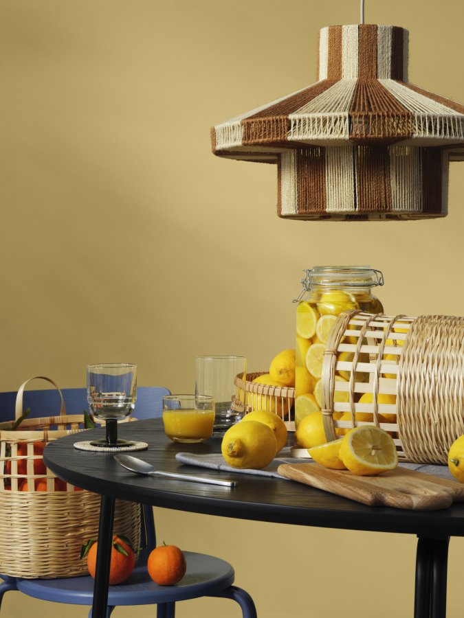 BROSTE COPENHAGEN Diana lampeskrm - meerkat brun og lys gul jute