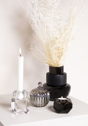 HOUSE OF SANDER Taks lysestage - rgfarvet krystalglas (H:7)