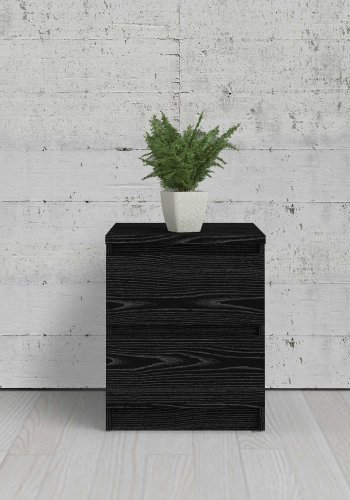 TVILUM Naia natbord - sort ask, m. 2 skuffer 